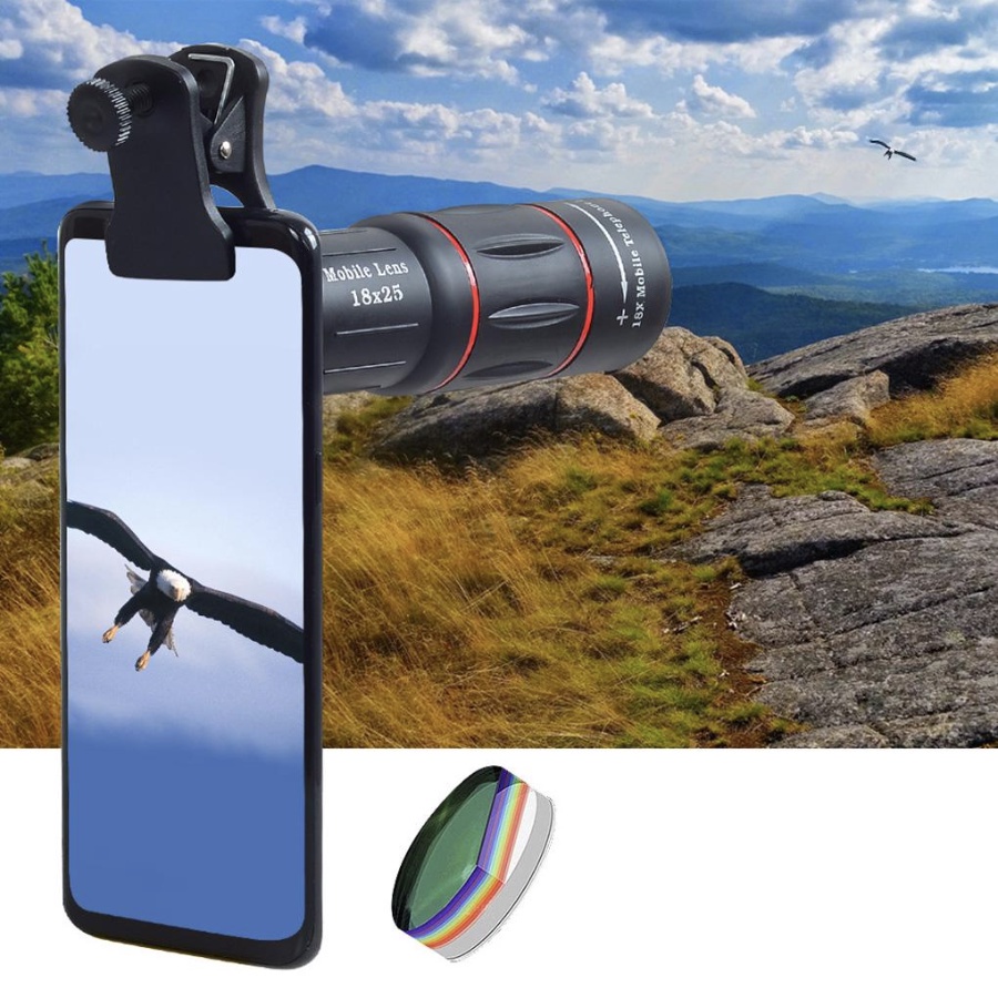 Lensa Zoom HP Lens Kamera Tele Zoom HP 18X ZOOM LENSA Universal 18X25 Handphone Bermata HD Ponsel Lensa Camera HP Ponsel Lensa Zoom Optik Dengan Tripod untuk Ponsel