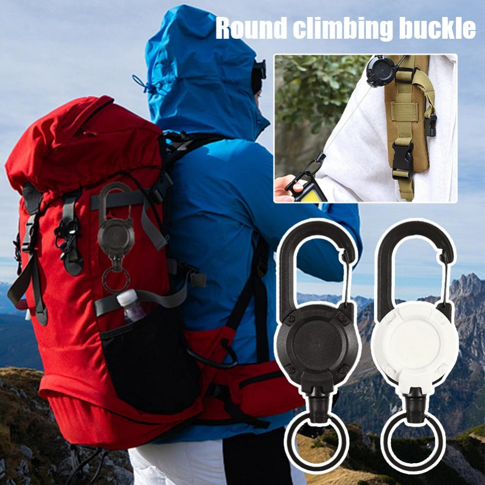 Gesper Kunci Ransel Anti Hilang Gesper Tarik Mudah Otomatis Ditarik Gantungan Kunci Putaran Carabiner Tali Gesper Multifungsi Aksesoris Berkemah Di Luar Ruangan