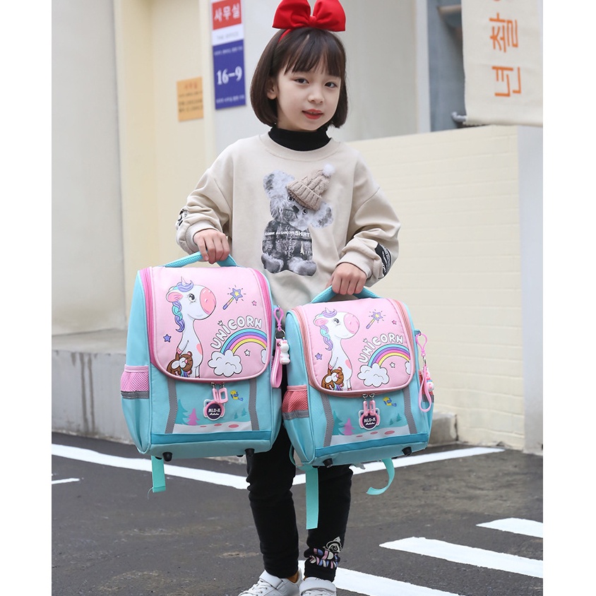 T0309 Tas ransel unicorn square sekolah import harga grosir bisa bayar di tempat