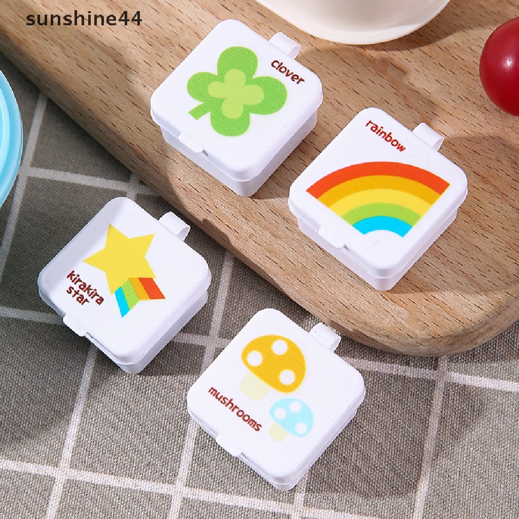 Sunshine1/4pcs Botol Saus Mini Square Portable Bento Sub-Botol Kotak Saus Plastik ID