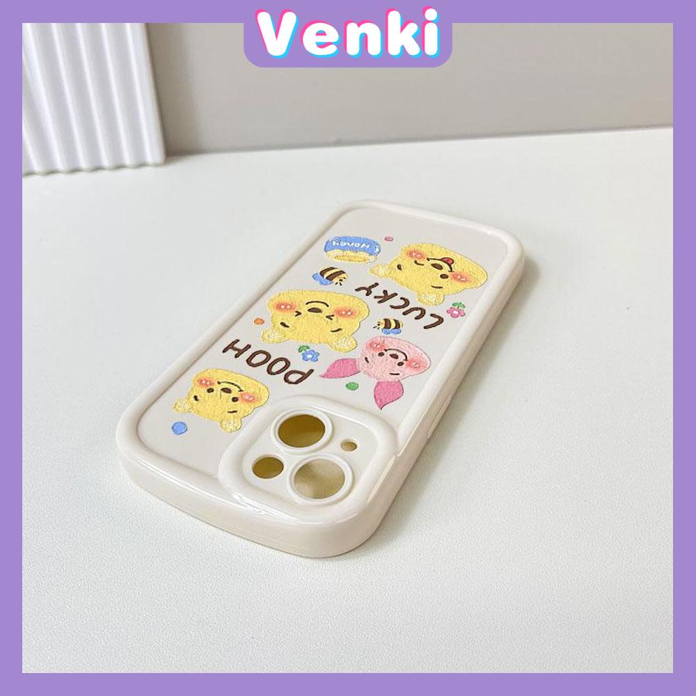 Case for iPhone 11 Soft TPU Glossy Round Edges Case Cute Cartoon Honey Bear Camera Protection Shockproof For iPhone 14 13 12 11 Pro Max 7 8 Plus X XR