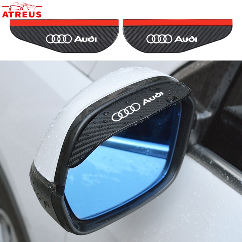 2pcs Audi Serat Karbon Kaca Spion Mobil Rain Alis Rainproof Cover Untuk A3 8l A1 Q5 TT mk2 A5 A4 B7 B8 B5 A6 C7 C6 Q7 Q3 RS3