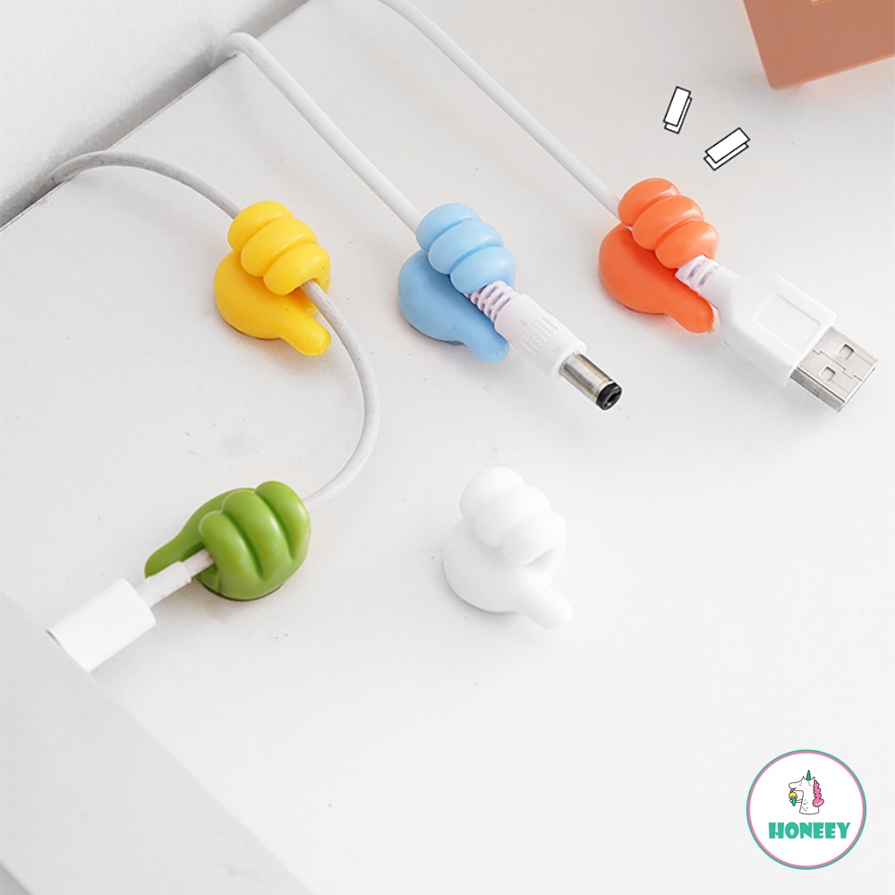 Klip Holder Organizer Kabel Multifungsi Kait Jempol Kawat Kait Dinding Gantungan Penyimpanan Tempat Kabel Earphone Mouse Mobil Rumah