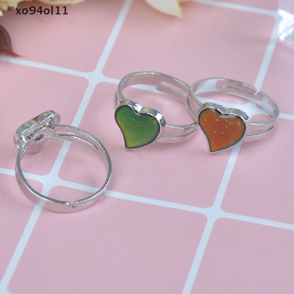 Xo Mood ring band Berubah Warna by temperature ajustable heart  Ol