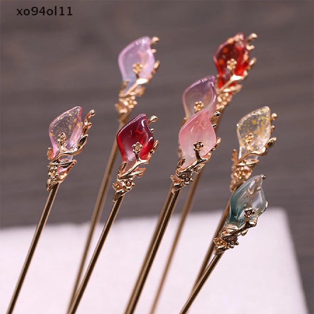 Xo Vintage Gaya Cina Rambut Stik Wanita Metal Glaze Hair Fork Hairpin Hair Clip OL