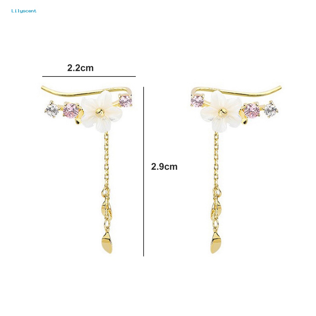 Lilyscent 1pasang Dainty Menjuntai Anting Fashion Perhiasan Berlian Imitasi Berkilau Wanita Anting Peri