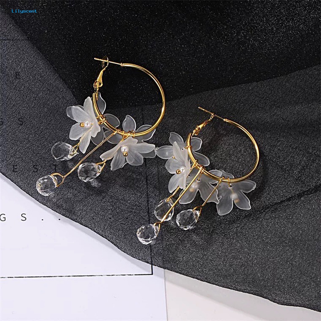 Lilyscent 1pasang Anting Wanita Elegan Untuk Pacaran Wanita Perhiasan Pernikahan Drop Earrings Romantis