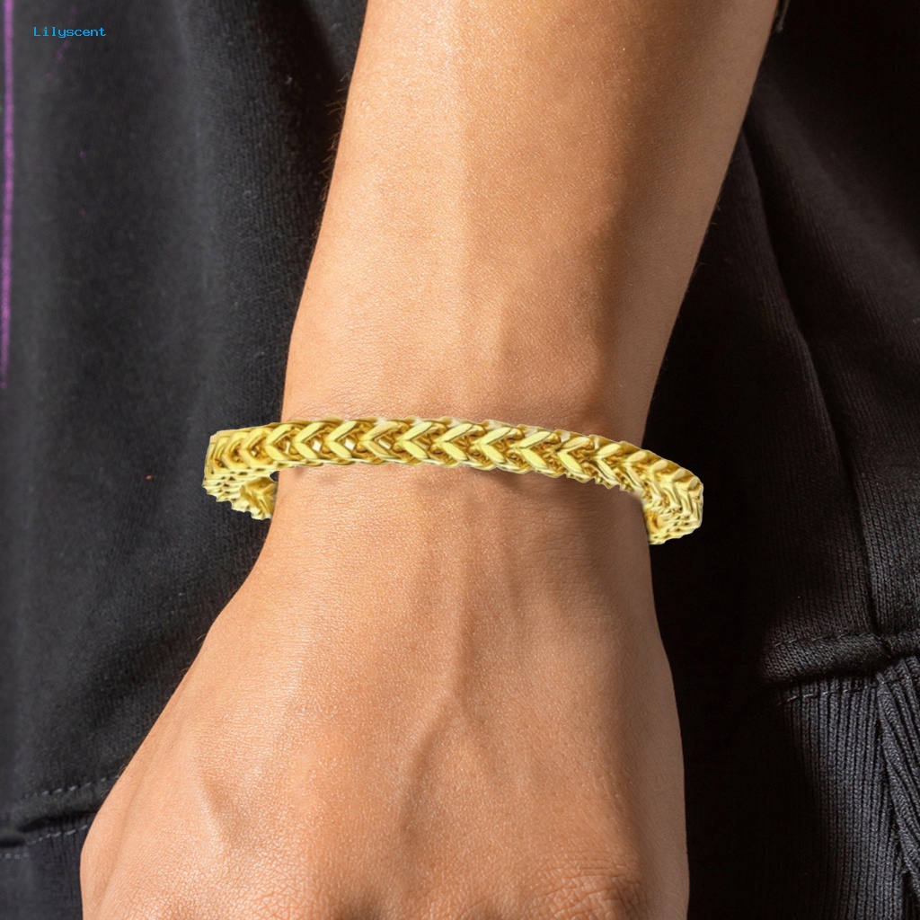 Lilyscent Electroplated Bracelet Perhiasan Aksesori Retro Hip Hop Ular Bentuk Tulang Gelang Kepribadian