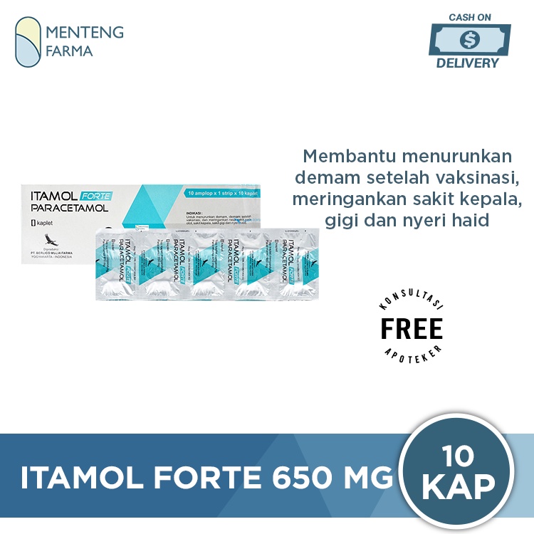 Itamol Forte 650 mg 10 Kaplet - Obat Nyeri dan Demam