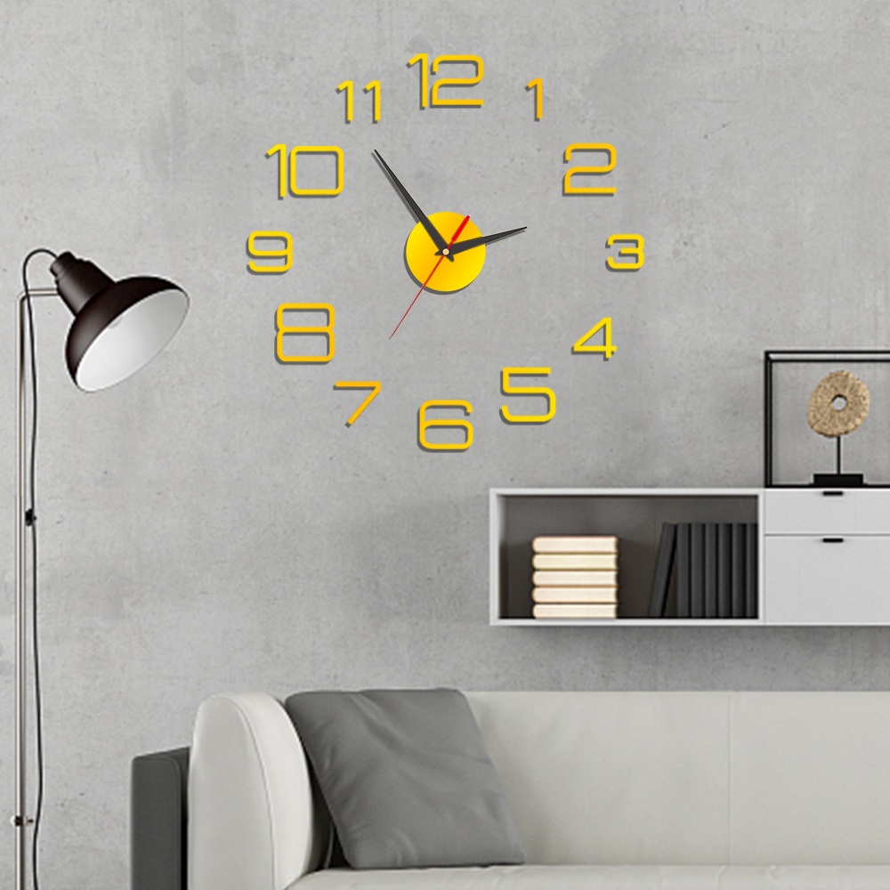 Jam Dinding Besar Desain Modern/3D Jam Quartz DIY Jam Tangan Fashion/Jam Stiker Dinding Mode Akrilik Mute Sederhana/Ruang Tamu Dekorasi Rumah Horloge