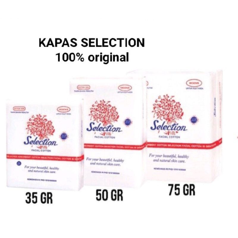 Selection Facial Cotton Kapas Kecantikan 35g | 50g | 75g