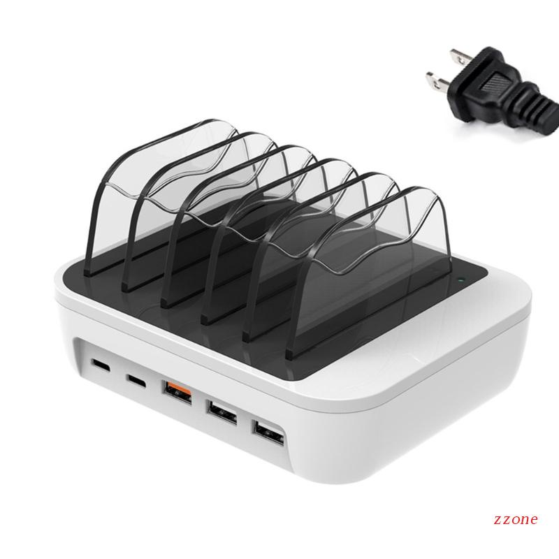 Zzz QC3.0 5port 65W Charger USB Power Quick Charge Station Untuk Ponsel-Tablet Adapter