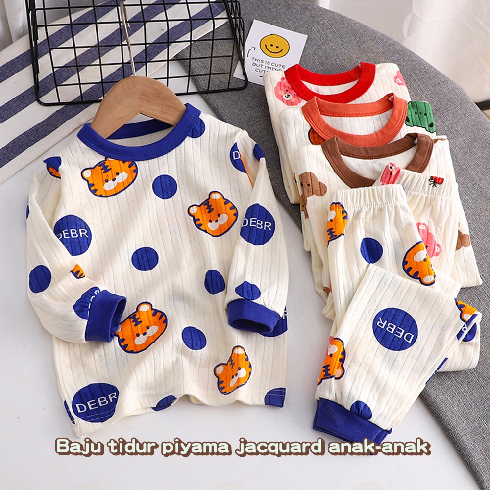 Lacoo Baju tidur bayi anak lembut Setelan piyama bayi lengan panjang