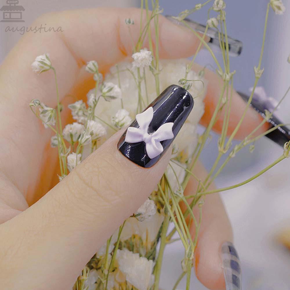 Agustina Ikatan Simpul 3D Dekorasi Nail Art Jepang Lucu Permen Warna-Warni DIY Manicure Aksesoris