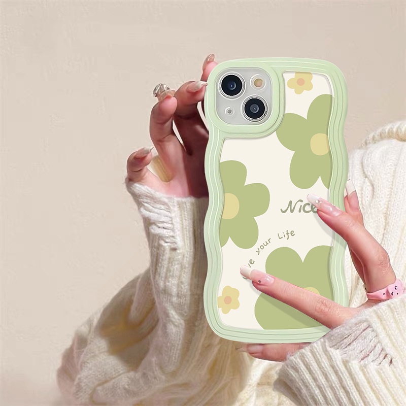 Casing Bunga Redmi Note10 11 11s 9s 9 8 10s 11 Pro Max Redmi 10A A1 10C 9A 10 9T 9 A1+9C NFC POCO X3 NFC Pro M3 Mi 11T Pro Fresh Flowers Milk Tea Wavy Edge Soft Casing Tpu