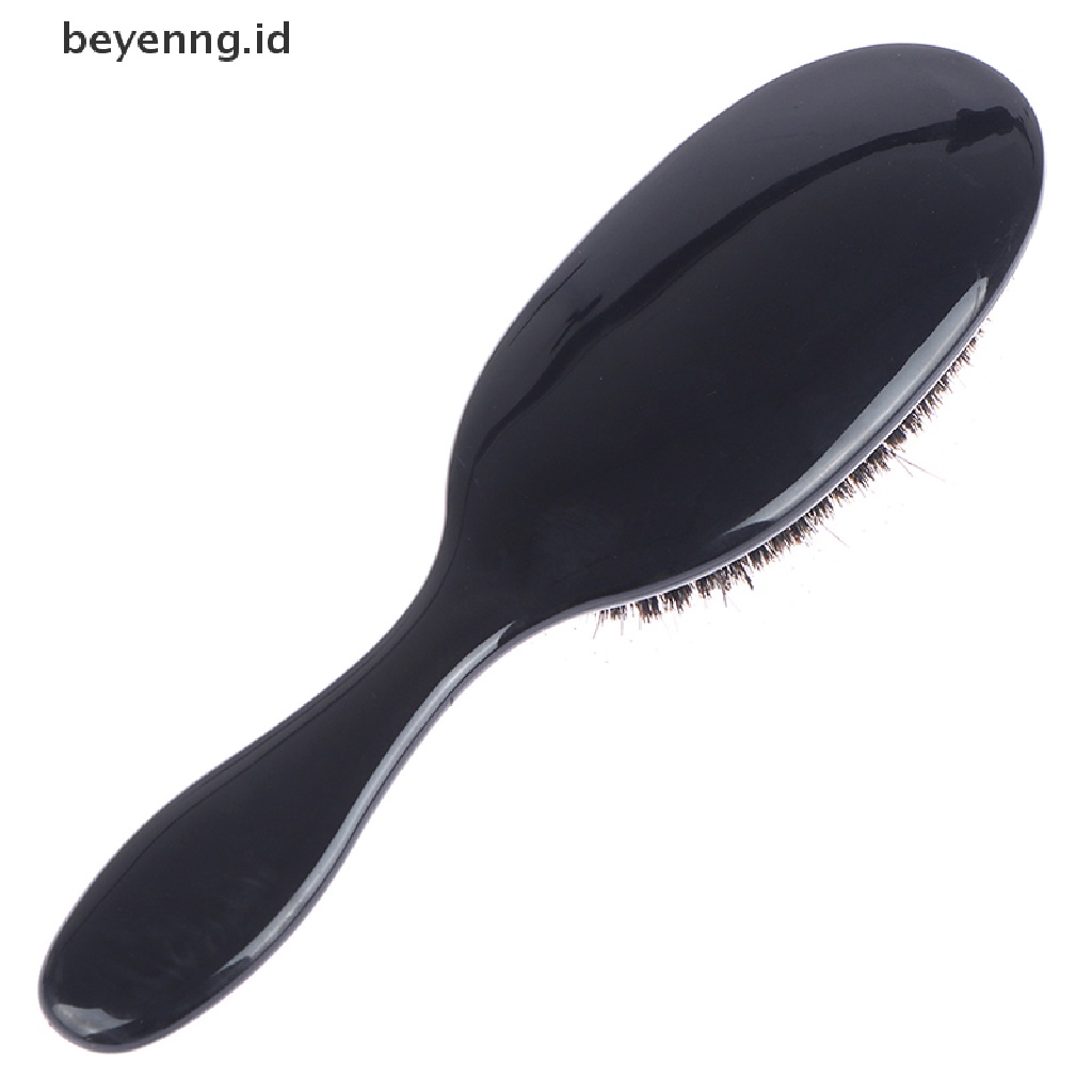 Beyen Boar Fur &amp; Nylon Hair Brush Oval Sisir Dayung Anti Statis Pijat Kulit Kepala ID