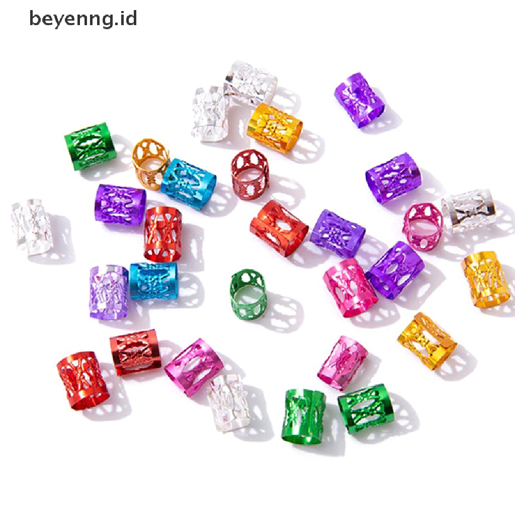 Beyen Lot 50pcs 8mm Manset Rambut Mengepang Klip Lock Dreadlock Manik Hair Extension Dekorasi ID