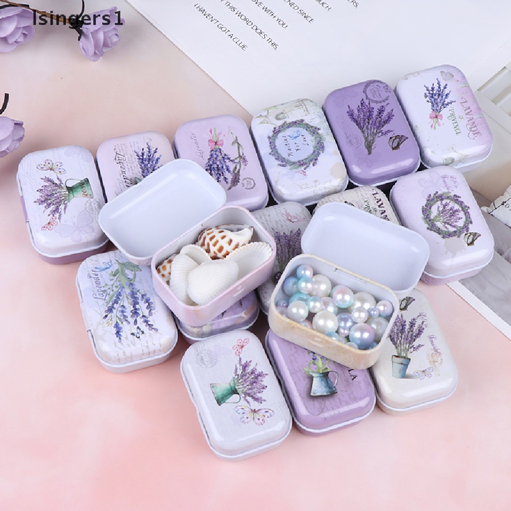 [lsingers1] Lavender mini box Sealed jar packing Kotak Perhiasan candy box Penyimpanan Kecil Butik