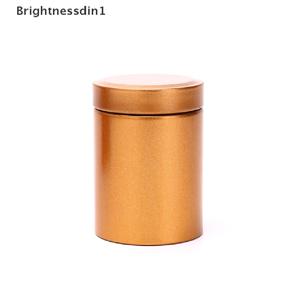 [Brightnessdin1] Portabel Travel Teh Kedap Udara Wadah Bukti Kecil Stash Jar Metal Aluminium Kaleng Butik