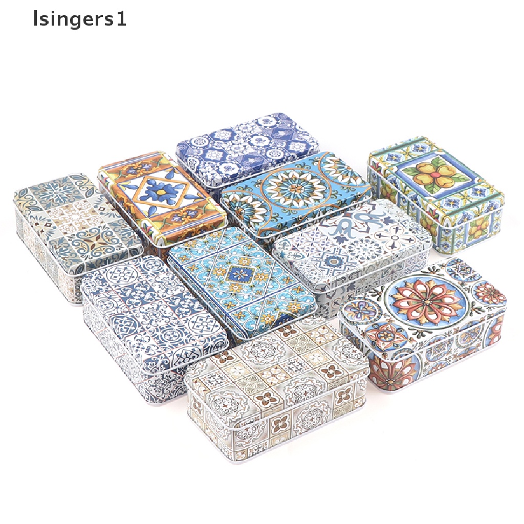 [lsingers1] 11.5 * 6.5 * 4Cm Toples Penyimpanan Besi Persegi Panjang Pil Hadiah Koin Kotak Perhiasan Butik Rumah