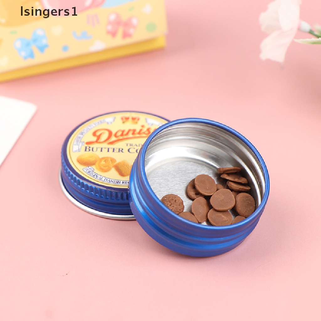 [lsingers1] 1: 12rumah Boneka Miniture Dessert Cookies Cookie Tin Boneka Makanan Aksesoris Mainan Butik