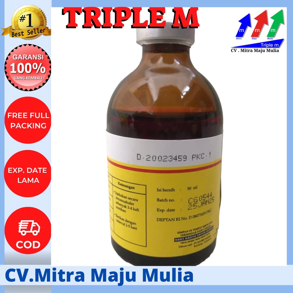 Biosan TP Injeksi Vol. 50ml &amp; 100ml TRIPLE M - Meningkatkan Stamina Daya Tahan Hewan SANBE