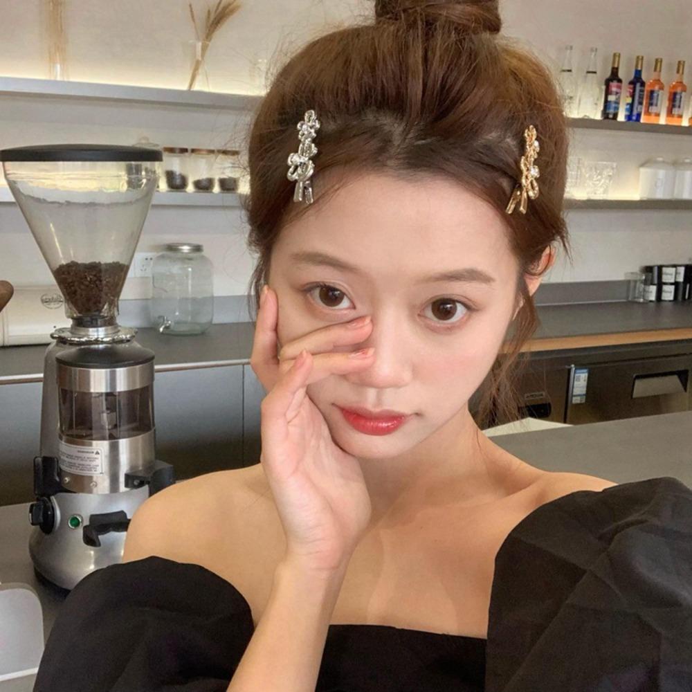 Mxbeauty Gadis Klip Rambut Hadiah Fashion Bunga BB Klip Zirkon Vintage Manis Jepit