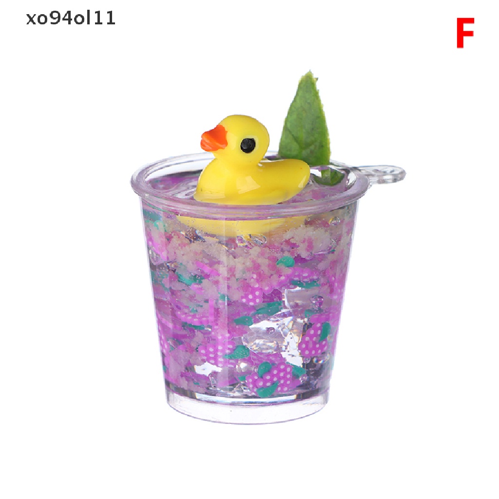 Xo 1 Pc Mini Neon Kecil Kuning Bebek Cangkir Minuman Cangkir Es Ember Cangkir Mikro Lanskap Ornamen Rumah Boneka Miniatur Dekorasi OL