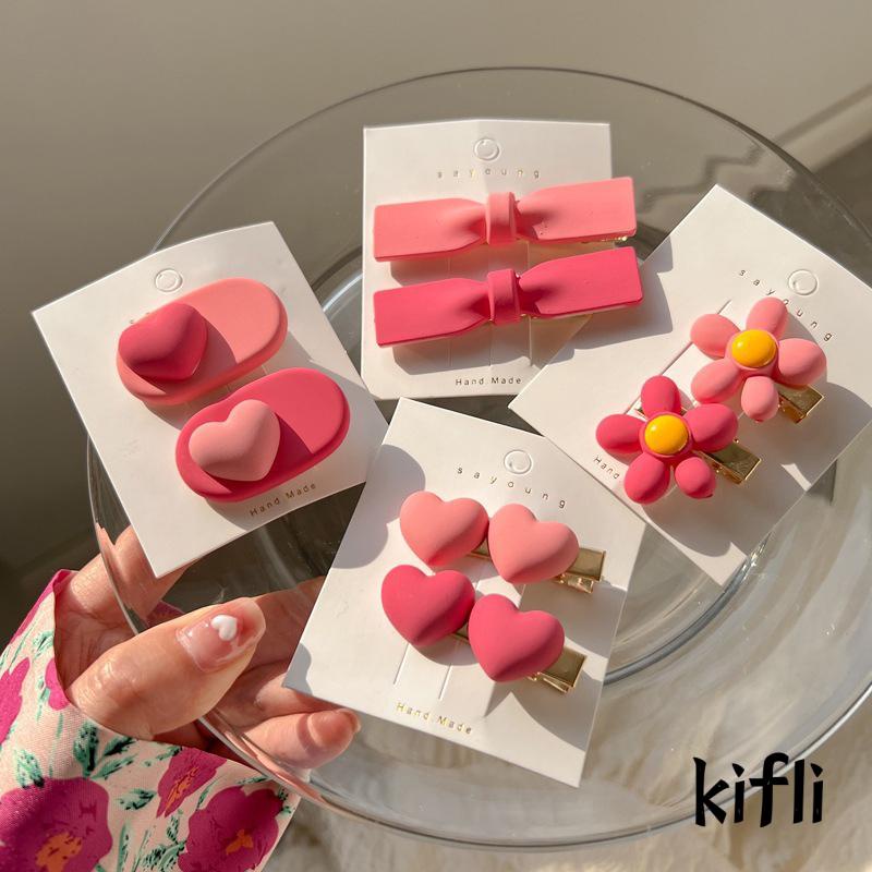 [KD] Jepit Duckbill Samping Hair Clip Side Clip Hiasan Kepala Hati Cewek Bow