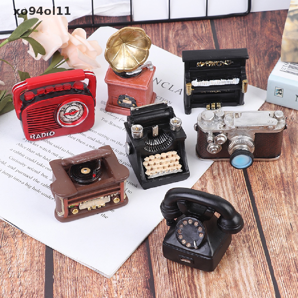 Xo Retro Nostalgia Resin Craft Hadiah Dekorasi Rumah Ornamen Mini Fotografi Prop OL