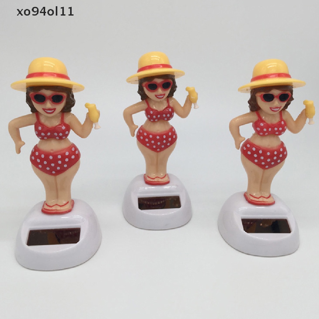 Xo 1Pcs Hadiah Mainan Menari Pantai Gadis Berayun Tenaga Surya Untuk Dekorasi Meja Kantor Mobil OL