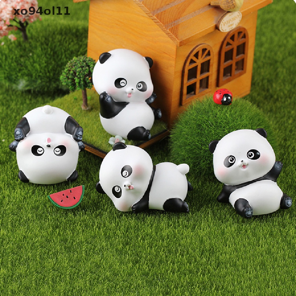 Xo 1Pc Lucu Mini Resin Panda Bayi Ornamen Miniatur Angka Panda Kerajinan Tangan OL