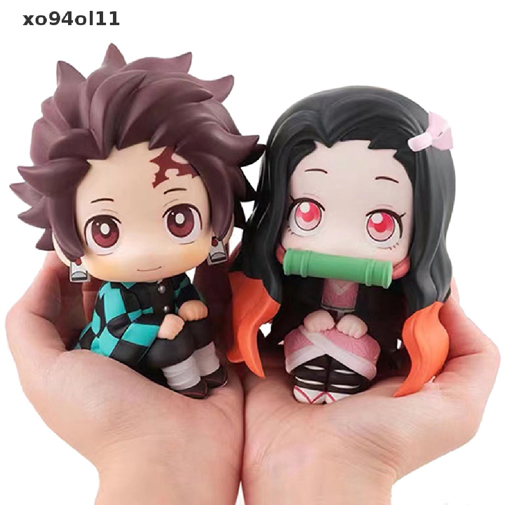 Xo Anime Demon Slayer Figure 7cm Kamado Tanjirou Kawaii Mainan Q Figural PVC Model OL