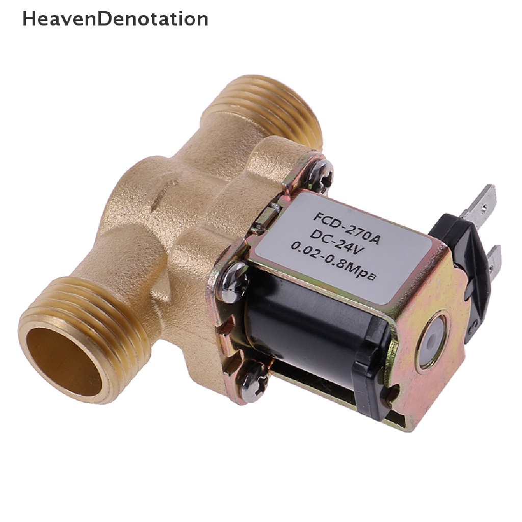 [HeavenDenotation] G1/2 ''Kuningan Katup Solenoid Listrik DC 12v 24v AC220v Untuk Pemanas Air Tenaga Surya HDV