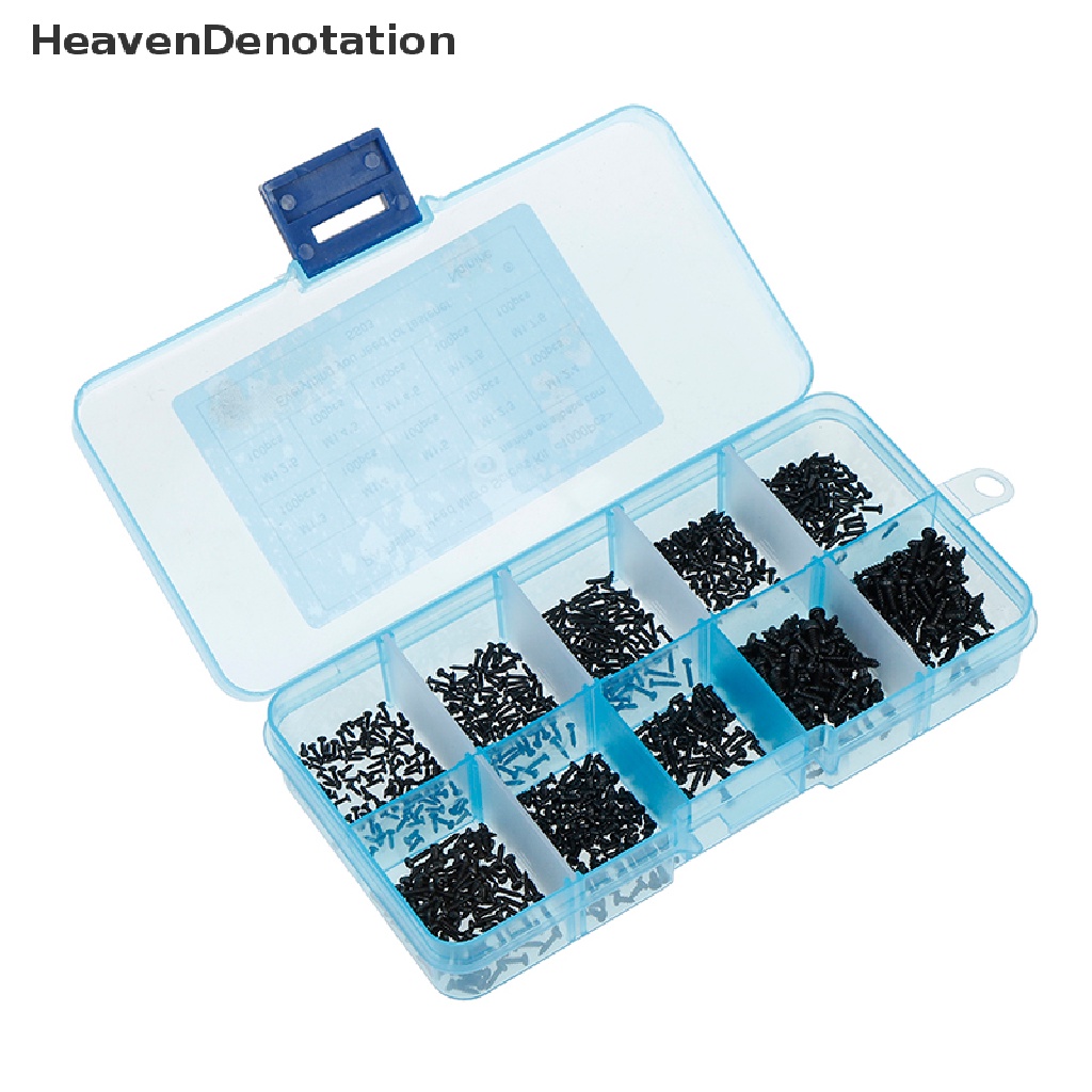 [HeavenDenotation] 1000pcs/set M1 M1.2 M1.4 M1.7 mix PA Kepala Sekrup Mikro Kepala Bulat HDV