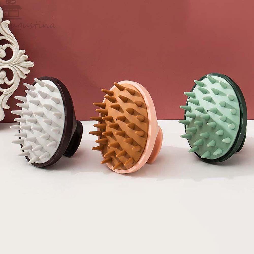 Augustina Sikat Shampo Exfoliator Sikat Badan Silikon Nyaman Bath SPA Silicone Brush Kepala Sikat Pijat Kulit Kepala