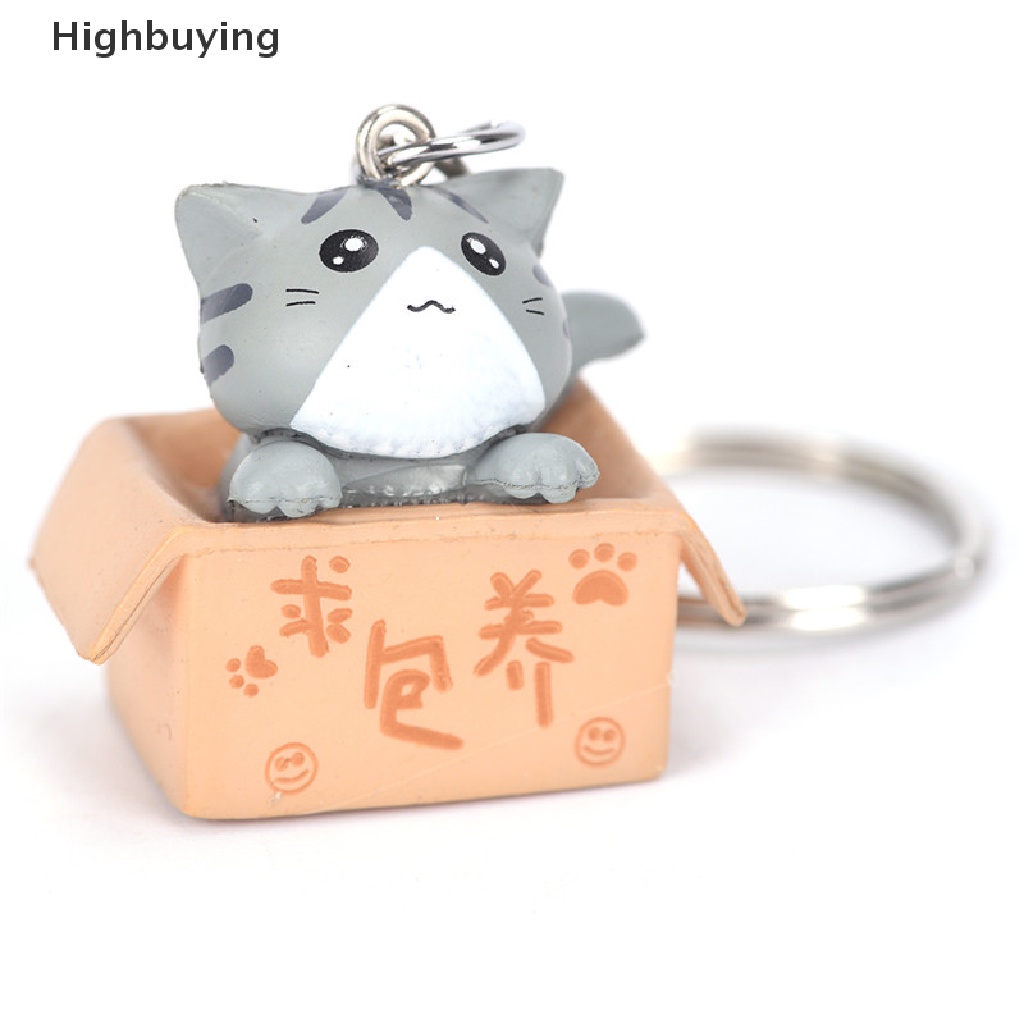 Hbid 4PCS Cats Keyring Kartun Kucing Gantungan Kunci Mobil Gantungan Liontin Tas Dompet Hadiah Glory