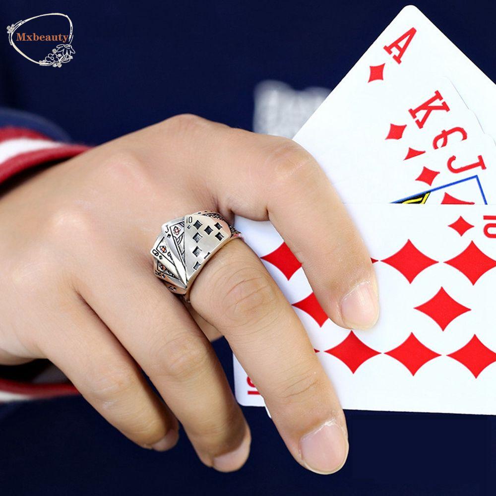 Mxbeauty Pria Cincin Hip-hop Kepribadian Pria Jari Cincin Gaya Korea Cincin Pria Geometris Logam Pria Pembukaan Cincin