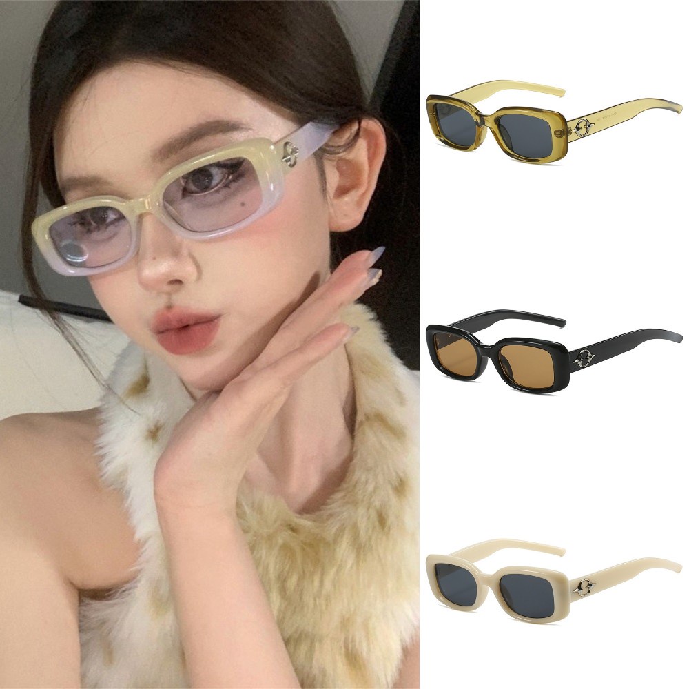 Ins Square Frame Kacamata Hitam Pria Wanita Outdoor Polarized UV Protection Eye Glasses