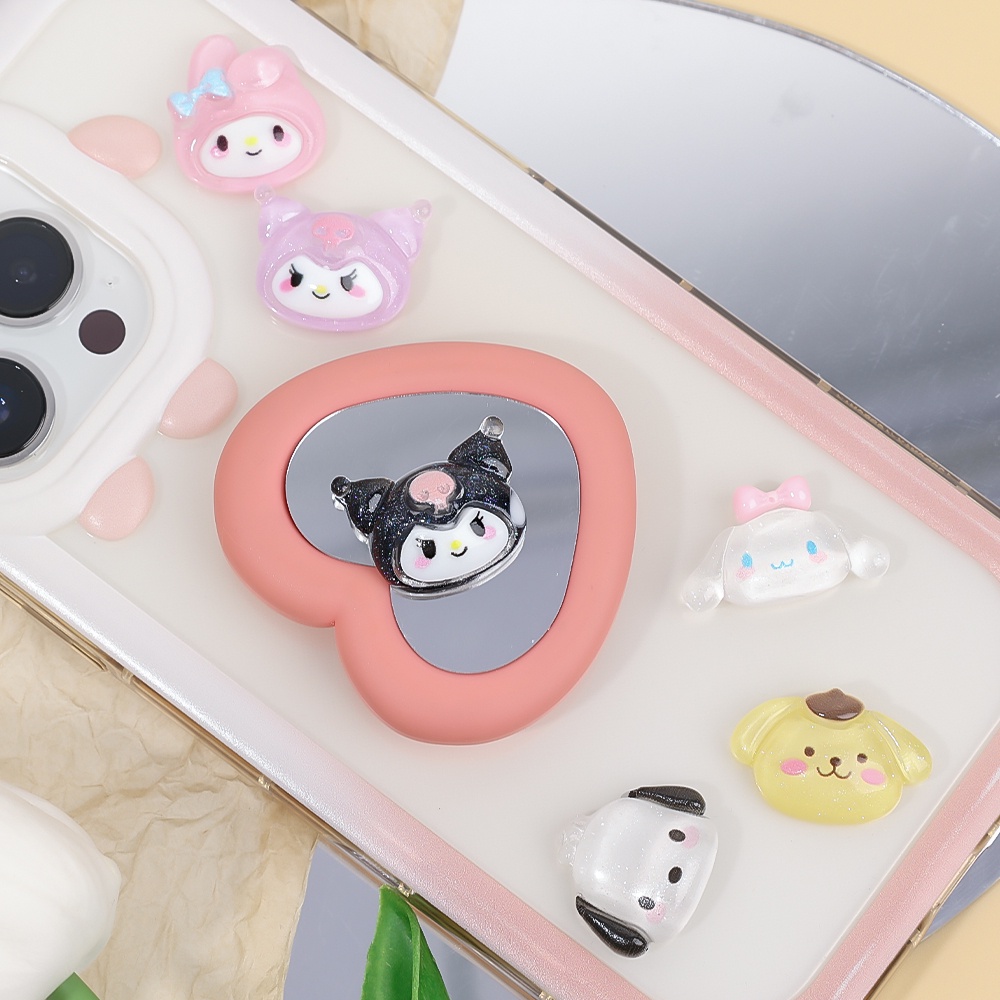 [HOT Sale] Jepit Rambut Lucu Ponsel case Tas Kuku Sanrio Mini Patch Bahan Serbaguna Anime Sanrios My Melody Kuromi Bening DIY Dekorasi Hadiah resin Aksesoris Kawaii