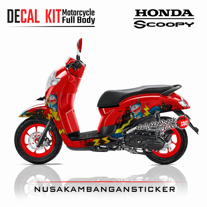 Motor Stiker Scoopy New Doraemon ZOMBIE Sticker Full Body Scotlite