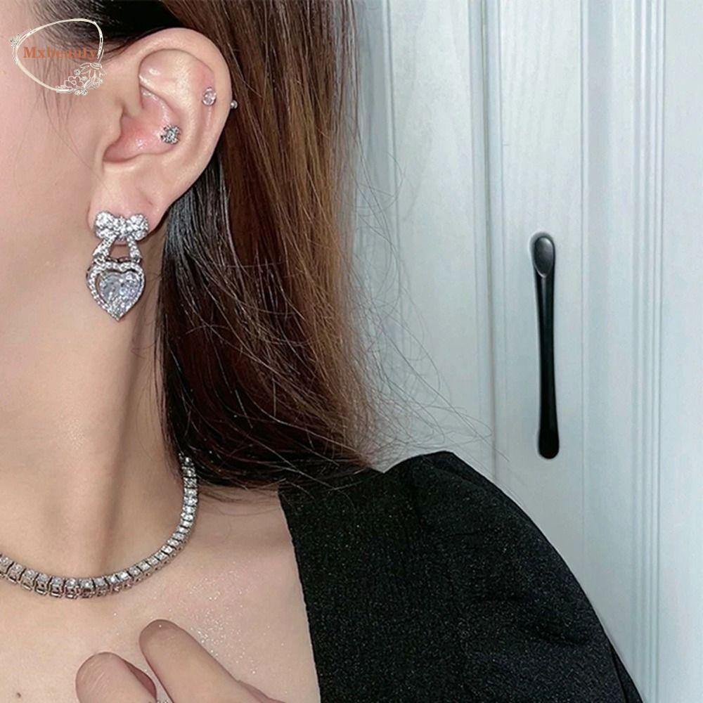 Mxbeauty Wanita Anting Kristal Indah Perhiasan Pesta Pernikahan Trendi Y2K Berlebihan Zirkon Manis Perhiasan Fashion