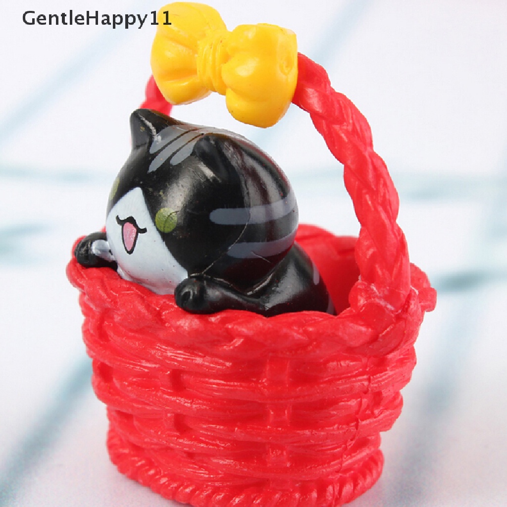 Gentlehappy Ornamen Kucing Taman Patung Miniatur Kerajinan Resin Tanaman Peri Dekorasi Rumah Boneka id