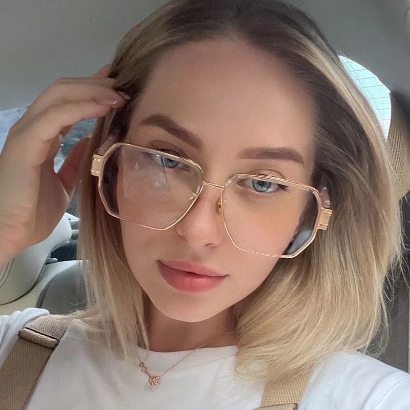 [COD] Korean Candy Color Kacamata Hitam Wanita Bingkai Persegi Keren Kacamata Anti Radiasi Shade Black Glasses