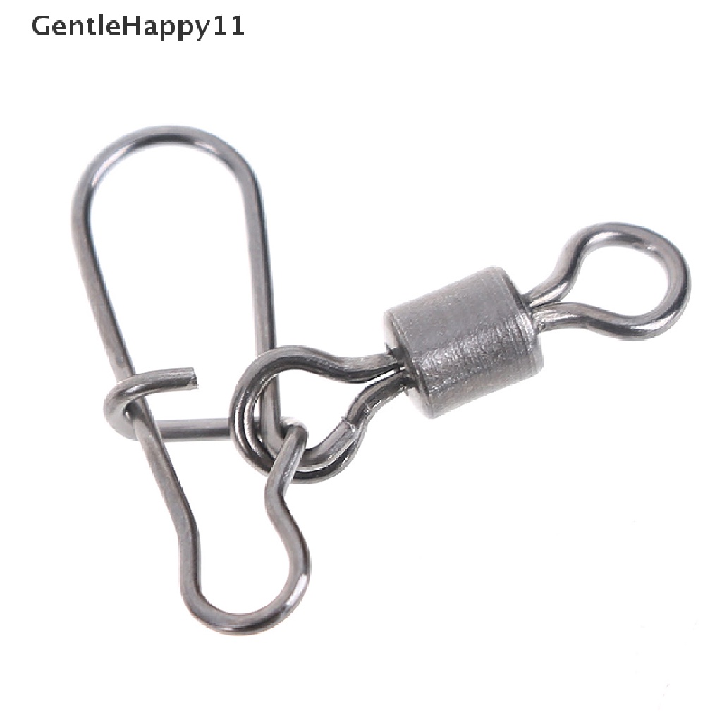 Gentlehappy 200Pcs stainless rolling swivel Bagus snap lure Konektor Memancing Putar snap id