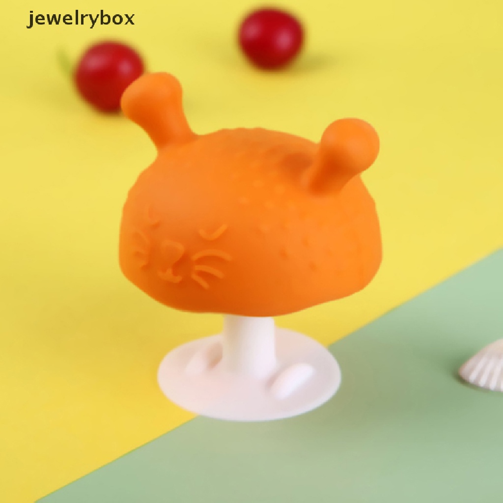 [jewelrybox] Baby Silicone Teether Newborn Kartun Jamur Kecil Tumbuh Gigi Mainan Menenangkan Puting Butik