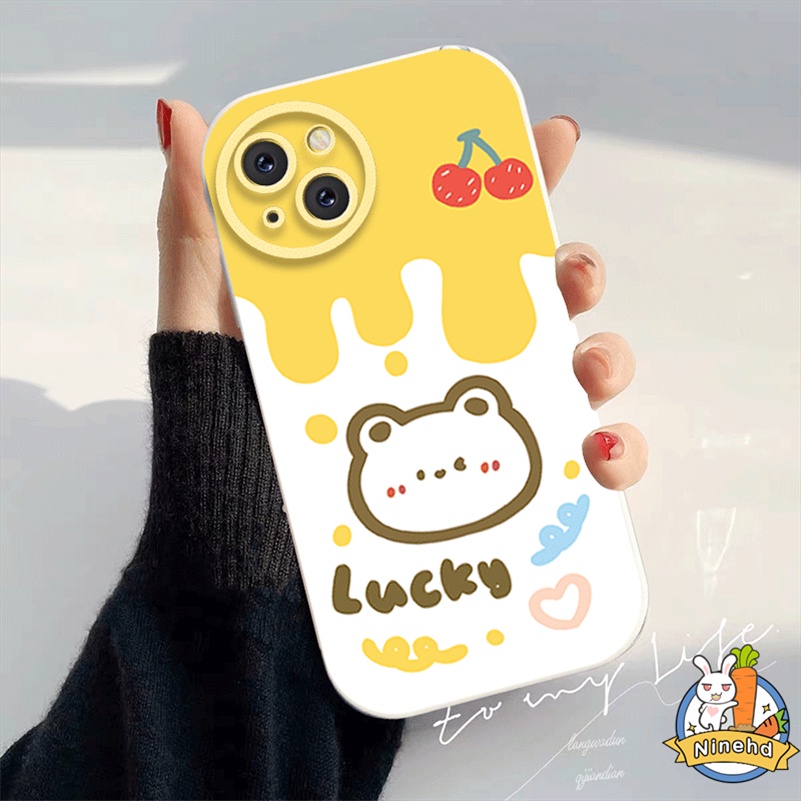 IPHONE Casing Kompatibel Untuk Iphone14 13 12 11 Pro Max X Xr Xs Max8 7 6 6s Plus SE 2020 Baru Kartun Cream Kelinci Lensa Full Cover Pelindung Ponsel Case Bantal Udara Anti Jatuh Soft Case