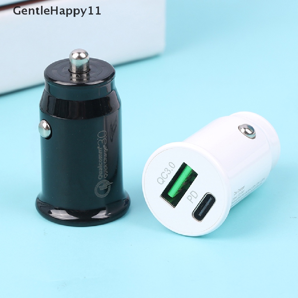 Gentlehappy QC3.0 Charger Mobil Fast Charging Slot Mobil PD 20W USB Type Handphone id