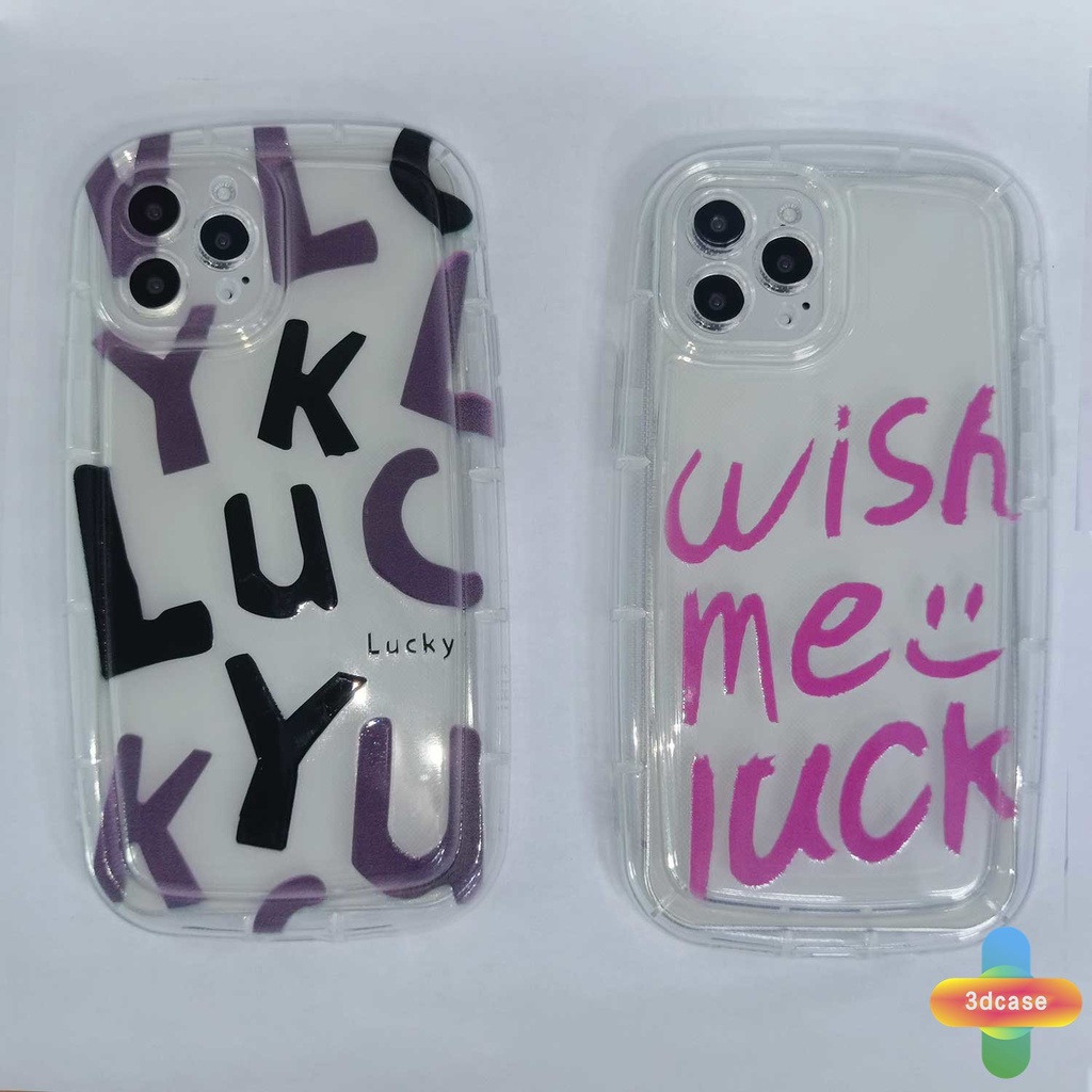 Compatible For Case IPhone 12 11 13 14 PRO MAX 6 7 6S 8 14 Plus X XR XS MAX 11 12 13 Se 2020 6SPlus 7Plus 6Plus 8Plus 14Plus XSMAX Fashion Lucky Letter Graffiti Silicone Soap Case