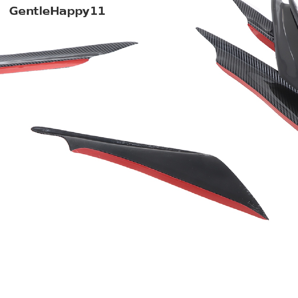 Gentlehappy 4Pcs Serat Karbon Mobil Bumper Fin Canard Splitter Diffuser Spoiler Air id